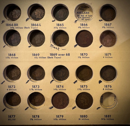 1857-1909 Flying Eagle Indian Head Cent Collection 33 Coins Starter Set SEMIKEYS6