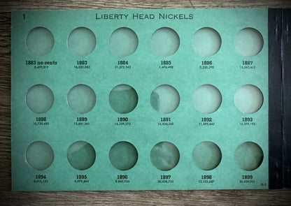Never Used Vintage Meghrig V Nickel 1883-1913 G-3 Album Empty No Coins1