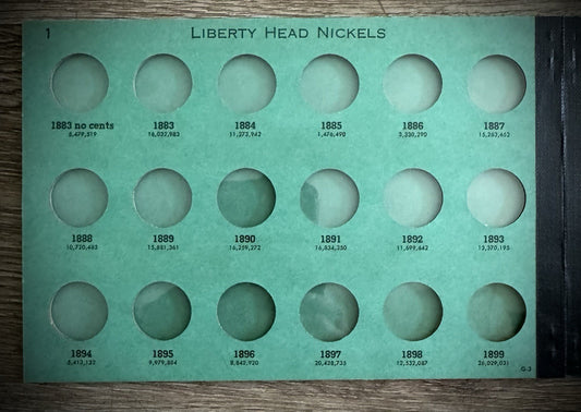 Never Used Vintage Meghrig V Nickel 1883-1913 G-3 Album Empty No Coins1
