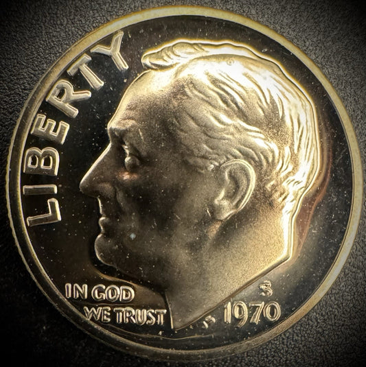 1970-S PROOF Roosevelt Dime 10C Clad Coin From US Mint Proof Set0