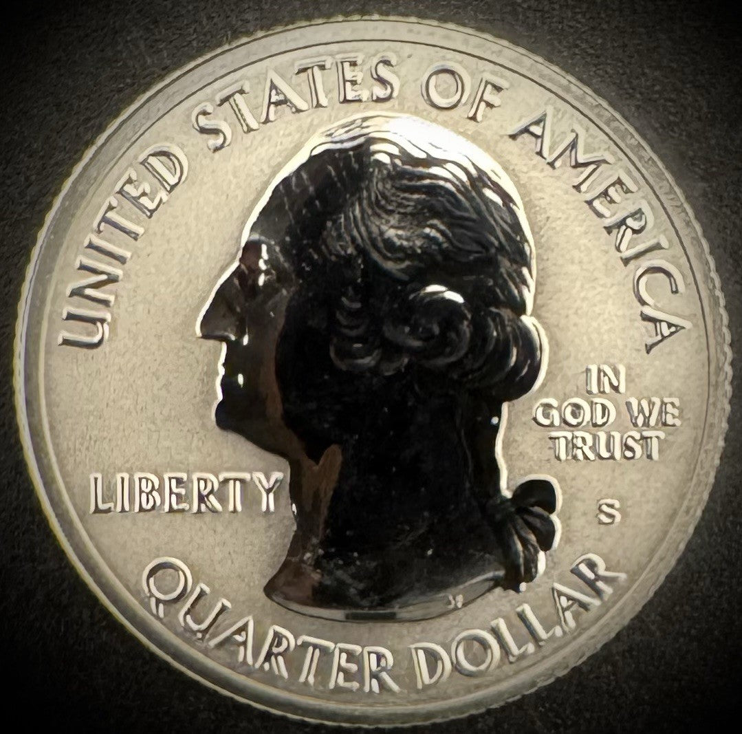 2018-S GEM REVERSE PROOF ATB Voyageurs 90% SILVER Quarter DEEP CAMEO1
