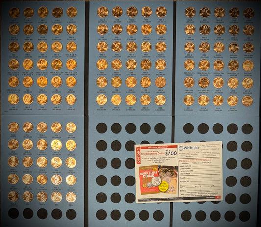 1975-2025 P D Lincoln Memorial Cent COMPLETE UNCIRCULATED SET In NEW Whitmans0