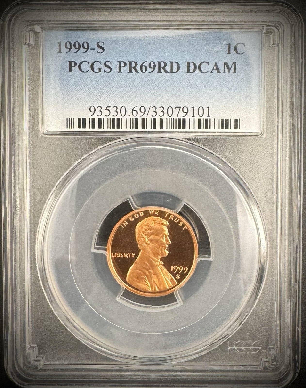 1999-S Lincoln Memorial Cent Penny PCGS PR69RD DCAM PROOF Coin DEEP CAMEO0