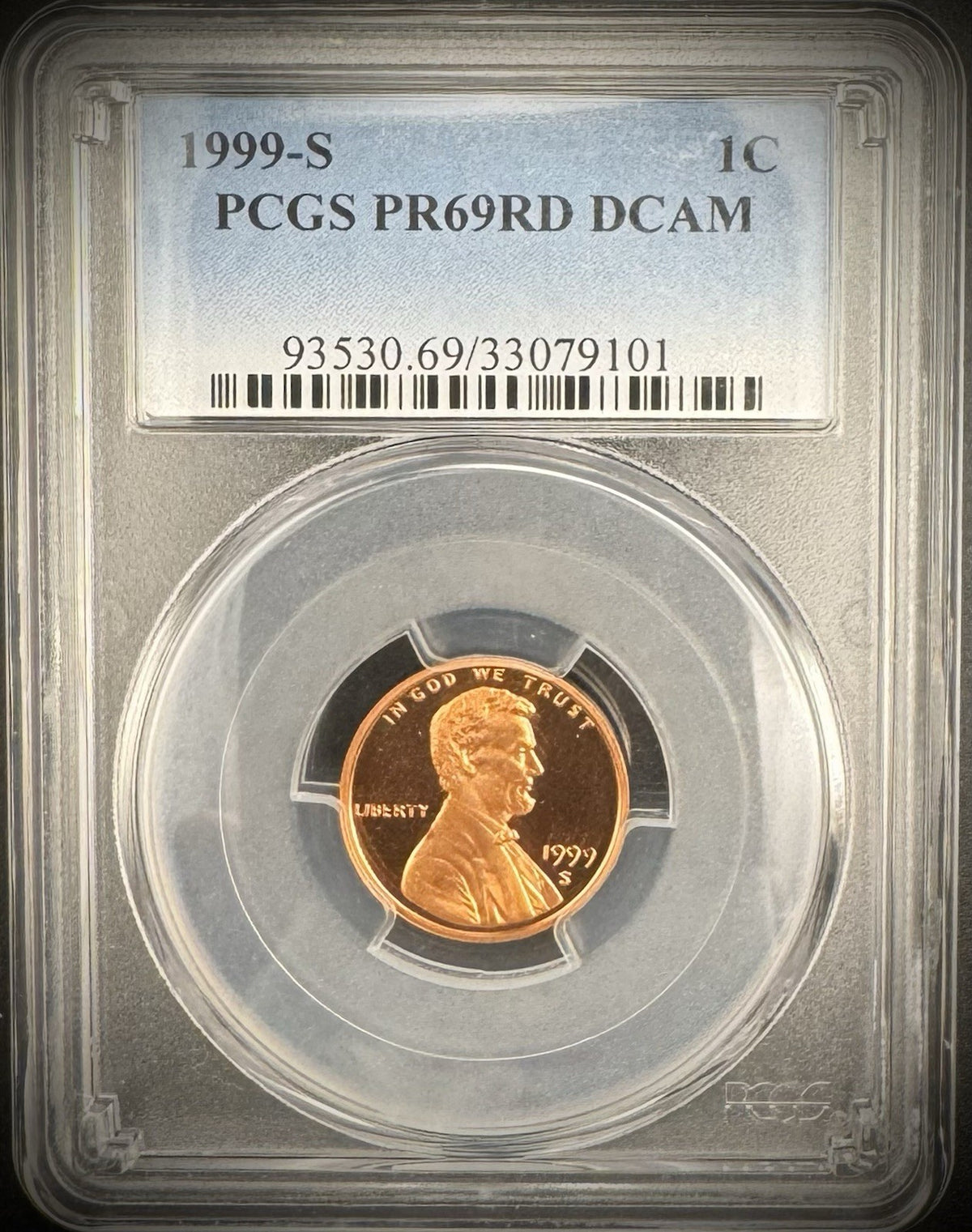 1999-S Lincoln Memorial Cent Penny PCGS PR69RD DCAM PROOF Coin DEEP CAMEO0
