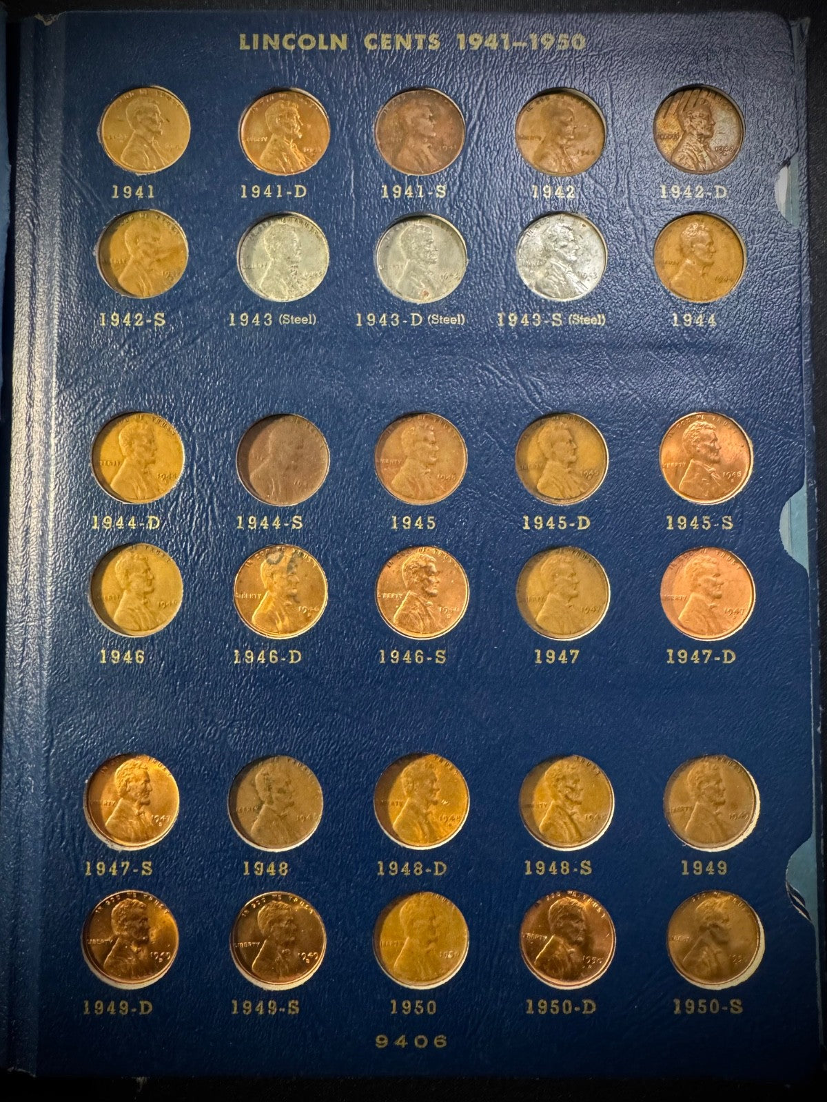 1909 VDB-1974 P D S Lincoln Cent Set NEAR Complete 165 Coins SEMI-KEYS Whitman19