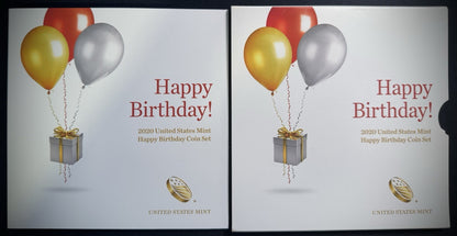 2020 US Mint Happy Birthday Coin Set Card w Plastic Coin Holders Only No Coins3