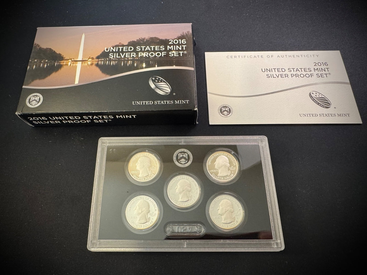 2016-S 90% .900 SILVER America the Beautiful Quarter Set w 2016 US MINT Box COA0