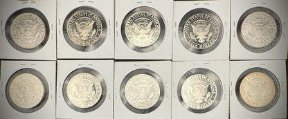 1990-1999 S Kennedy Half Dollar GEM PROOF DEEP ULTRA CAMEO Set Lot Of 10 Coins1