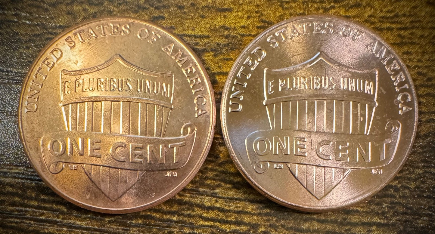 2016 Lincoln Shield Cent P D Uncirculated BU 2 Coin Lot From Original Rolls1