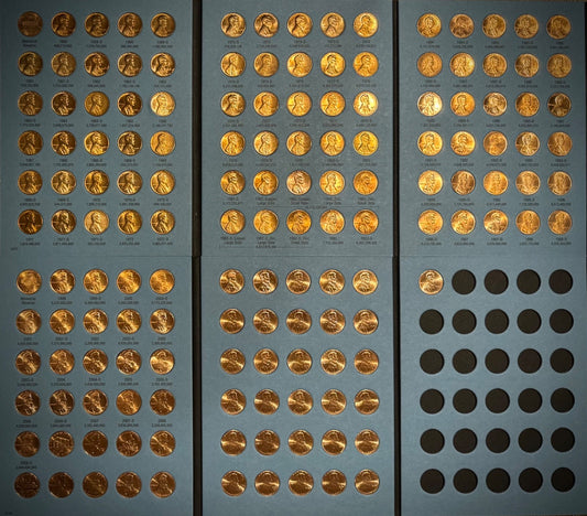 1959-2025 P D 68-74 S Lincoln Cent COMPLETE UNCIRCULATED SET In NEW Whitmans0