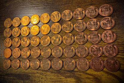 1950-D Lincoln Wheat Cent Penny CHERRY Red GEMS5