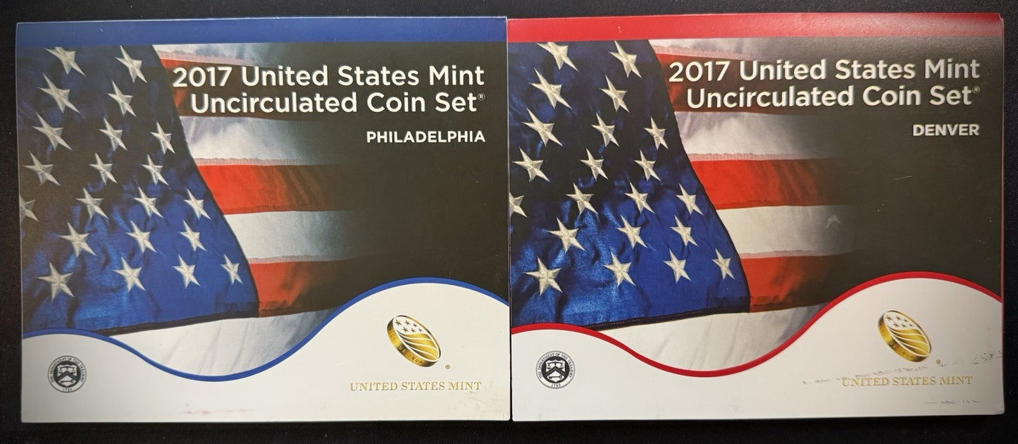 2017 US Mint Uncirculated 20 Coin Set P & D Philadelphia & Denver 10 Coins Each0