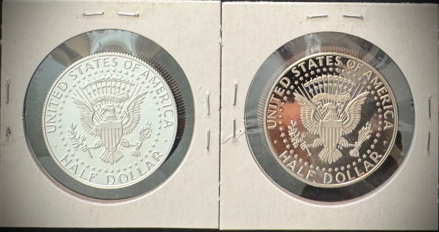 2025-S Kennedy Half Dollar GEM PROOF .999 99.9% Silver & Clad 2 Coin Lot Set1