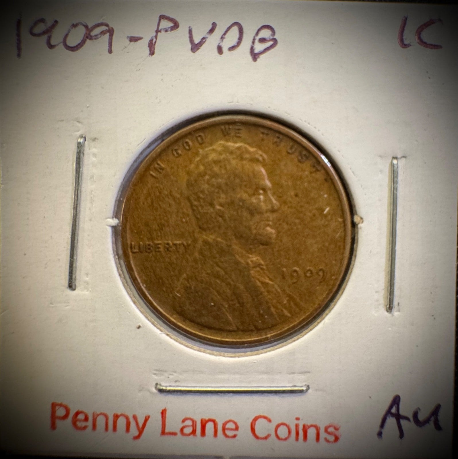 1909-P VDB Lincoln Wheat Cent Penny AU About Uncirculated First Year Of Type #92