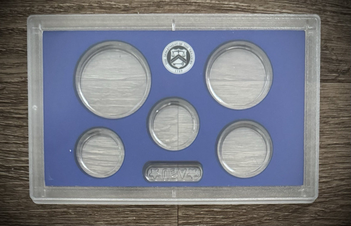 Blue Empty Plastic Case Holds 5 Coins Lot of 10 From US MINT Proof Sets2