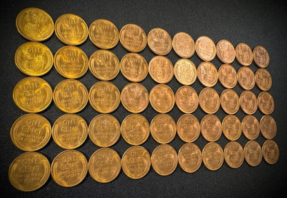 1949-S Lincoln Wheat Cent Penny Red Uncirculated Roll Of 50 Coins7