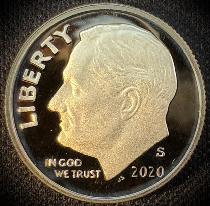 2020-S 99.9% SILVER And Clad PROOF Roosevelt Dime 10C .999 Fine Lot Of 2 Coins2