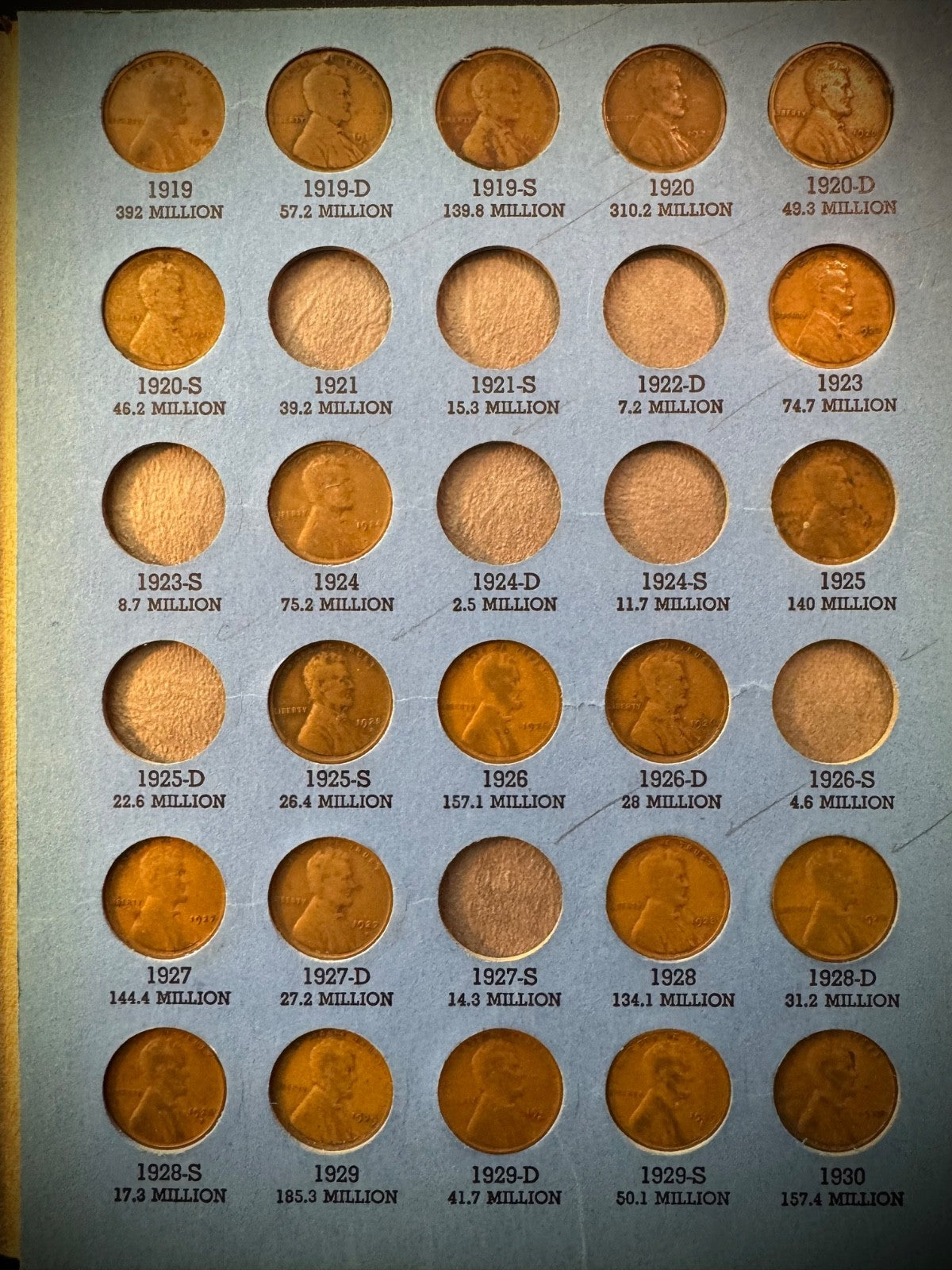 1909 VDB-1974 P D S Lincoln Cent Starter Set 154 Coins 1960-D Small Date Whitman3