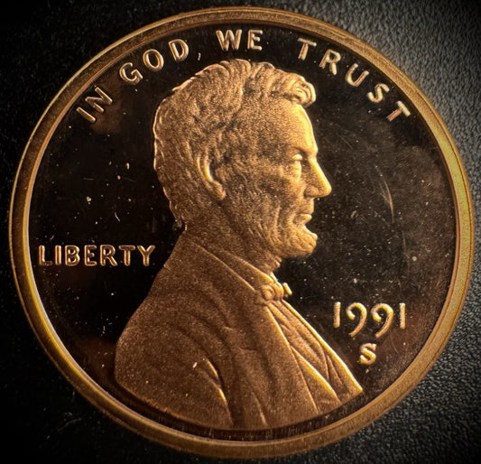 1991-S Lincoln Memorial Cent PROOF Coin Penny0