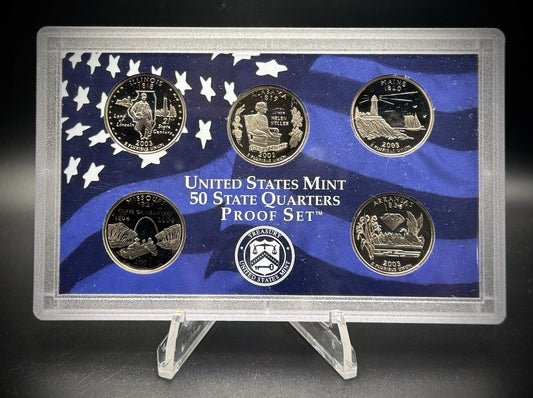 2003-S State Quarter GEM PROOF Clad 5 Coin Set w 2003 US Mint Box and COA0