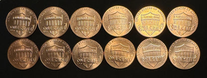2020-2025 Lincoln Shield Cent P D Uncirculated 12 Coin Lot From Original Rolls1