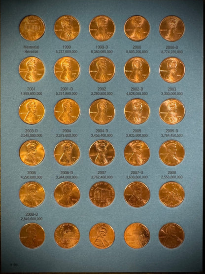 1999-2025 P D BU Lincoln Memorial Shield Cent Set In Whitman Album 61 Coins1