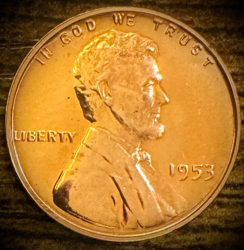 1953 Lincoln Wheat Cent RED PROOF LUSTROUS LOW MINTAGE 128,8000
