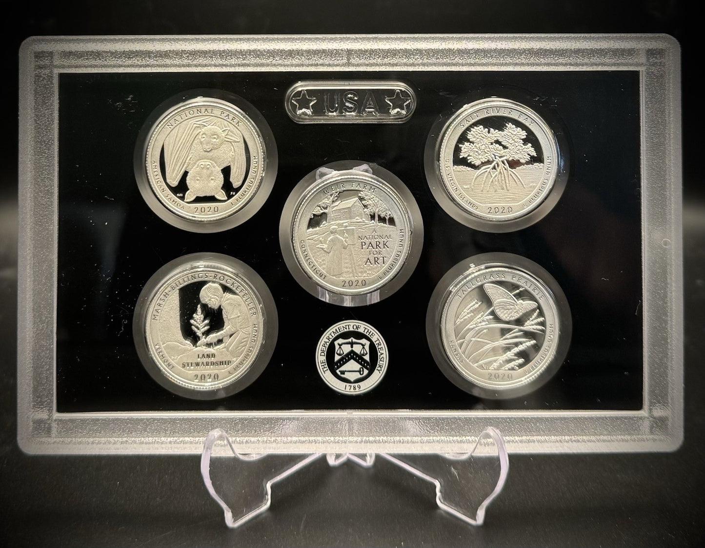 2020-S .999 SILVER America the Beautiful Quarter Set w 2020 US MINT Box COA1