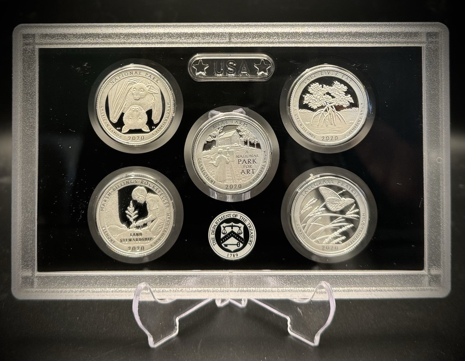 2020-S .999 SILVER America the Beautiful Quarter Set w 2020 US MINT Box COA1