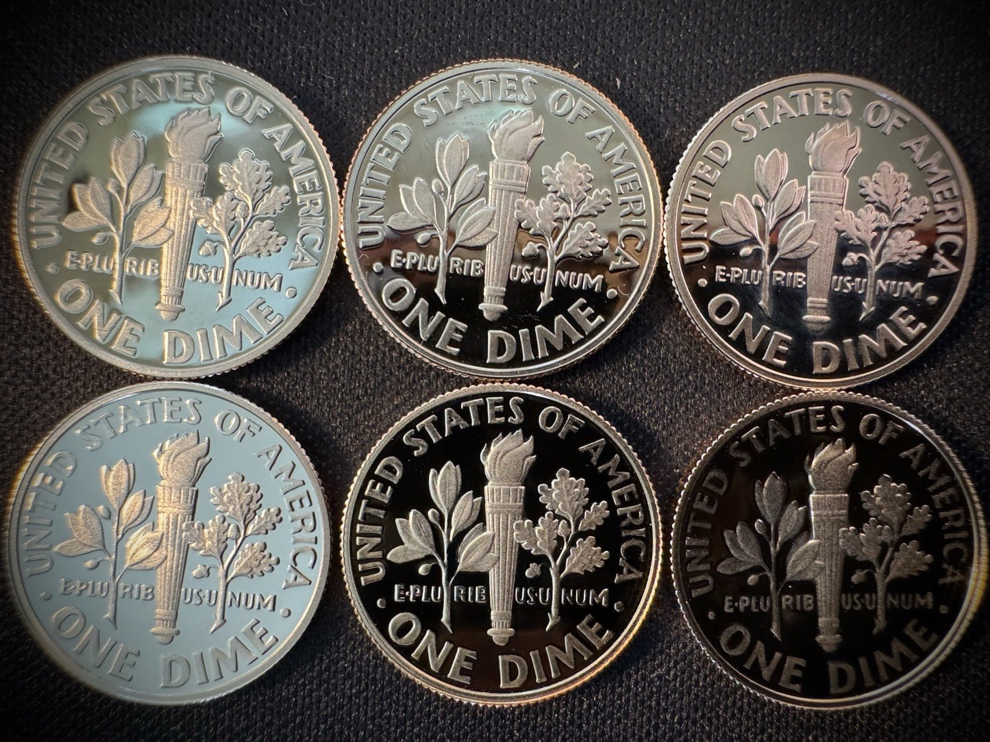 2020 2021 2022 2023 2024 2025 S GEM PROOF Roosevelt Dime 6 Coin Clad Set1