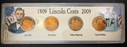 2009-S Lincoln Bicentennial Cent GEM PROOF 4 Coin Set GORGEOUS Naturally Toned0