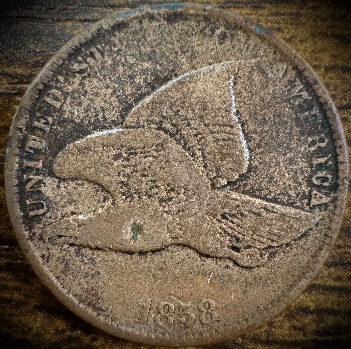 1858 Flying Eagle Cent Penny Small Letters F/VF0