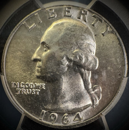 1964  Silver Washington Quarter PCGS MS66 BLAST WHITE Obverse2
