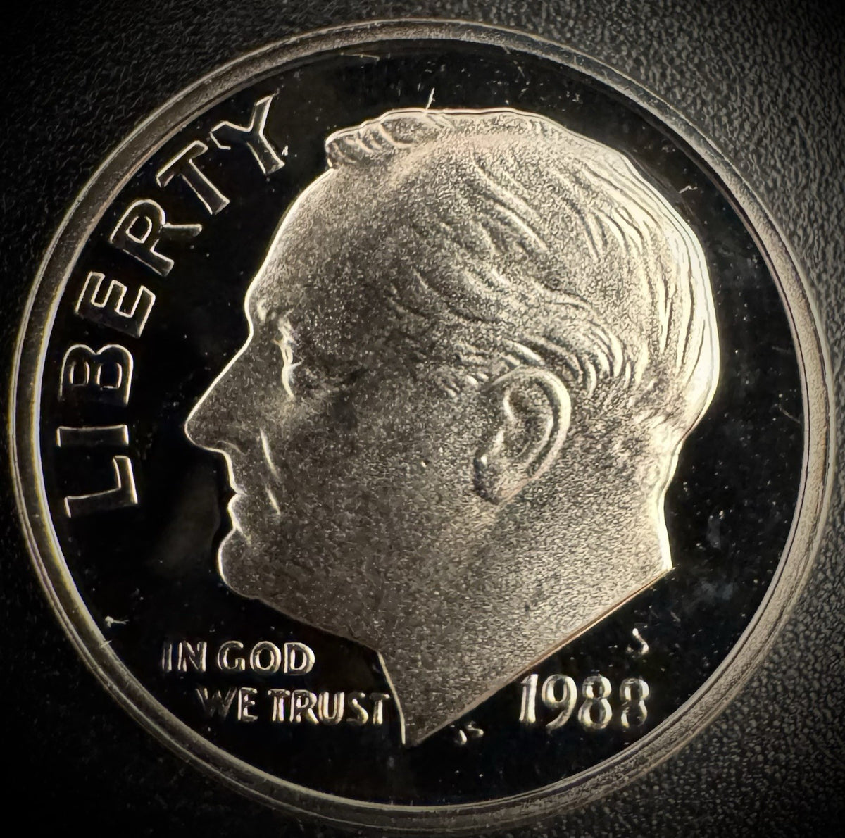 1988-S PROOF Roosevelt Dime 10C Clad DEEP CAMEO Coin From US Mint Proof Set0