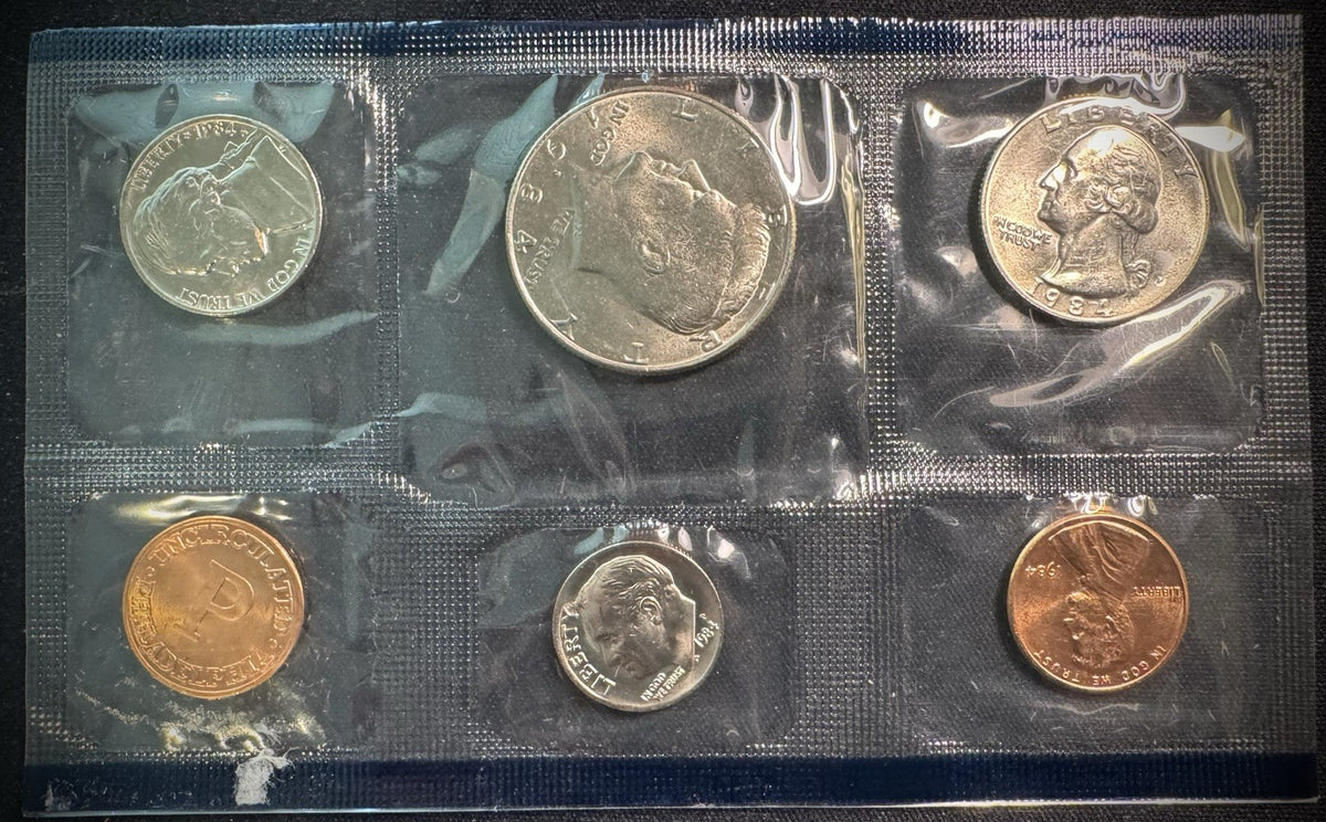1984 P D Uncirculated Coin Set US Mint Original Government Packaging OGP & COA1