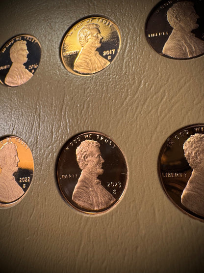 1959-2025 S Lincoln GEM PROOF Cents DEEP CAMEO COMPLETE 72 Coins NEW DANSCO Pgs15