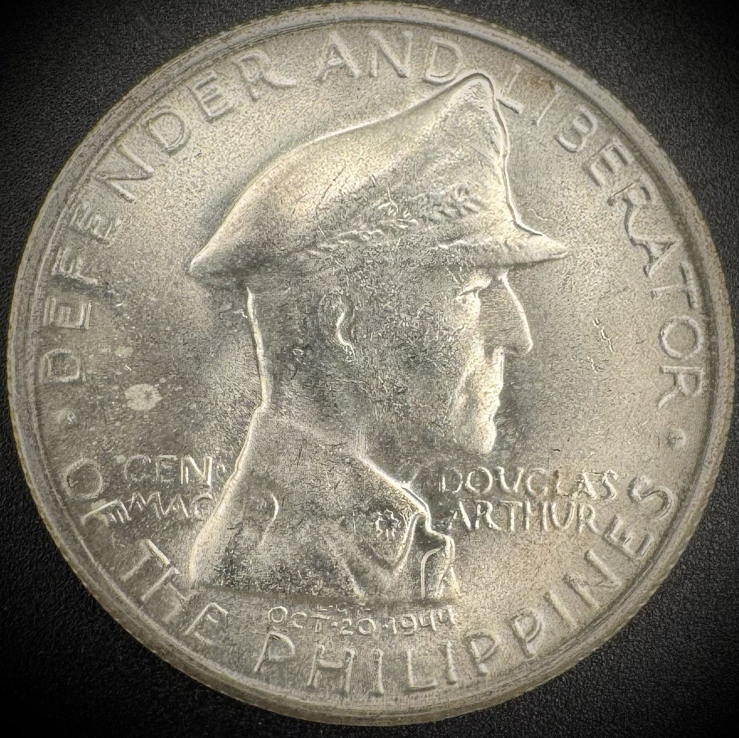 1947-S Phillipines Macarthur Silver BU 1 Peso & 50 Centavos Set of 2 Coins2