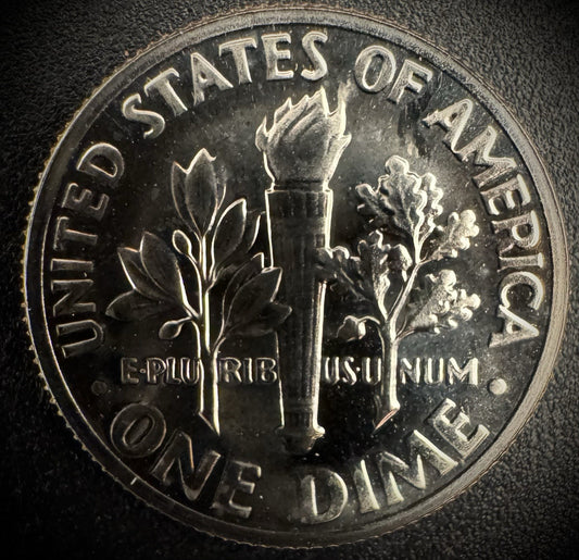 1972-S PROOF Roosevelt Dime 10C Clad CAMEO Coin From US Mint Proof Set1