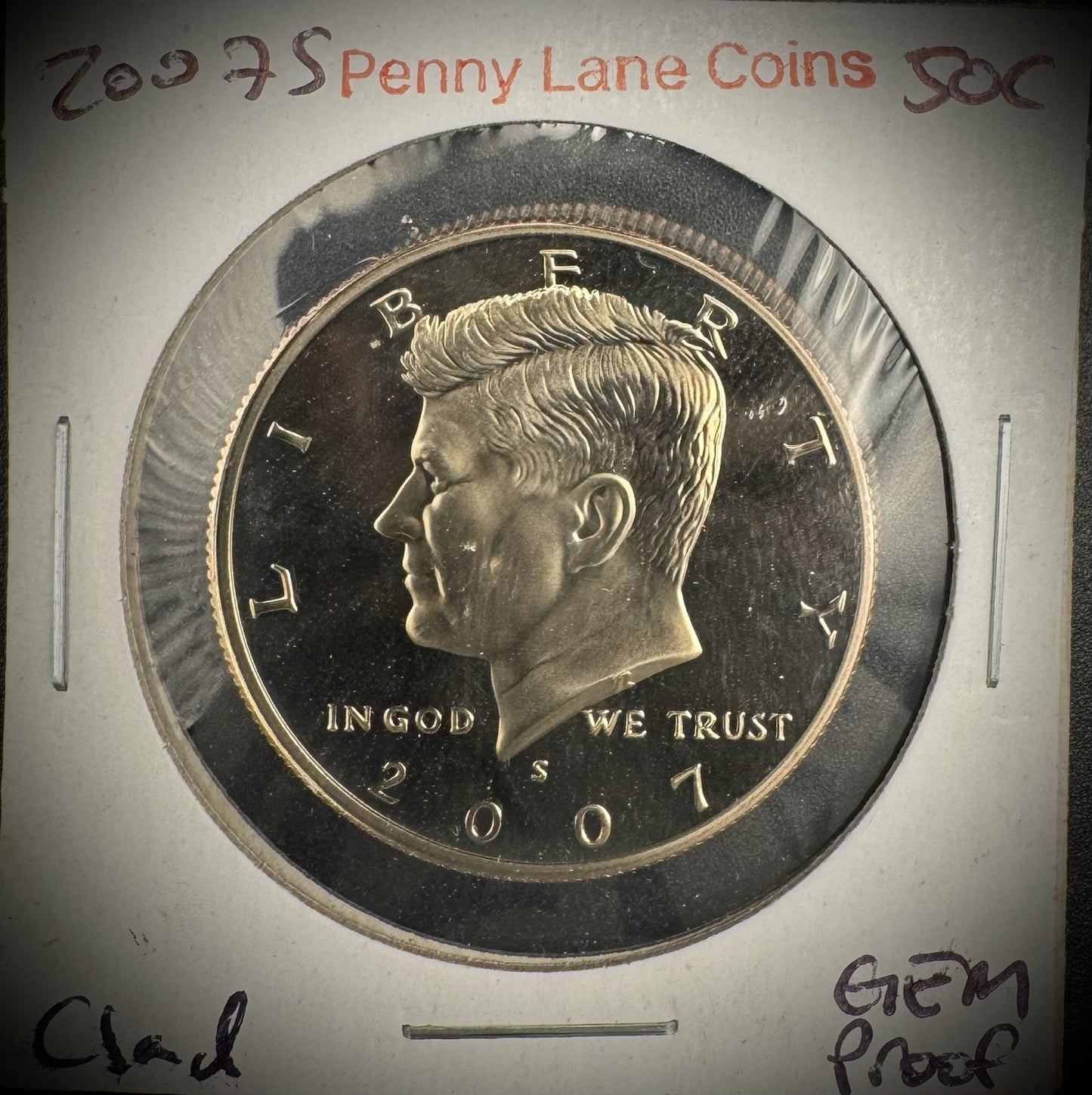 2007-S GEM PROOF Kennedy Half Dollar Clad 50C DEEP ULTRA CAMEO #22