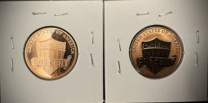 2019-W Lincoln Penny Cent Uncirculated PROOF & Reverse PROOF 2 Coin Set1