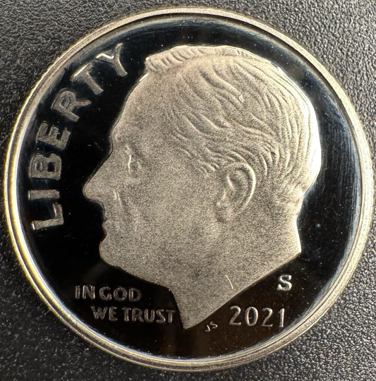 2021-S GEM PROOF Roosevelt Dime 10C Clad DEEP CAMEO Coin0