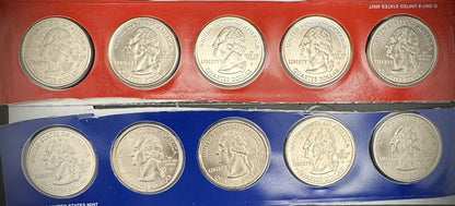 2008 P D Satin Finish State Quarter 10 Coins From US Mint Uncirculated Coin Set0