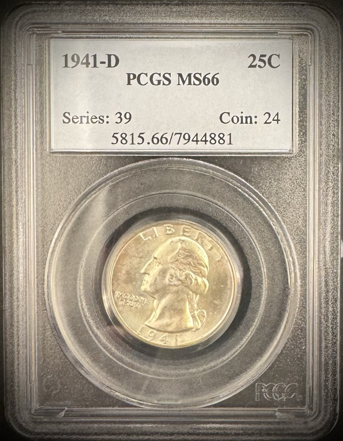 1941-D Washington Quarter PCGS MS66 GEM BU Brilliant Uncirculated0