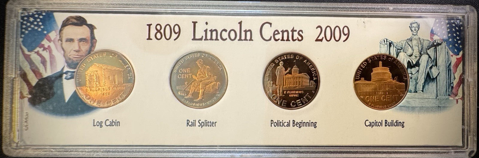 2009-S Lincoln Bicentennial Cent GEM PROOF 4 Coin Set GORGEOUS Naturally Toned0