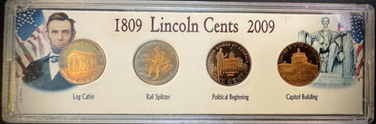 2009-S Lincoln Bicentennial Cent GEM PROOF 4 Coin Set GORGEOUS Naturally Toned0