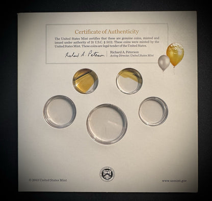 2013 US Mint Happy Birthday Coin Set Card w Plastic Coin Holders Only No Coins2