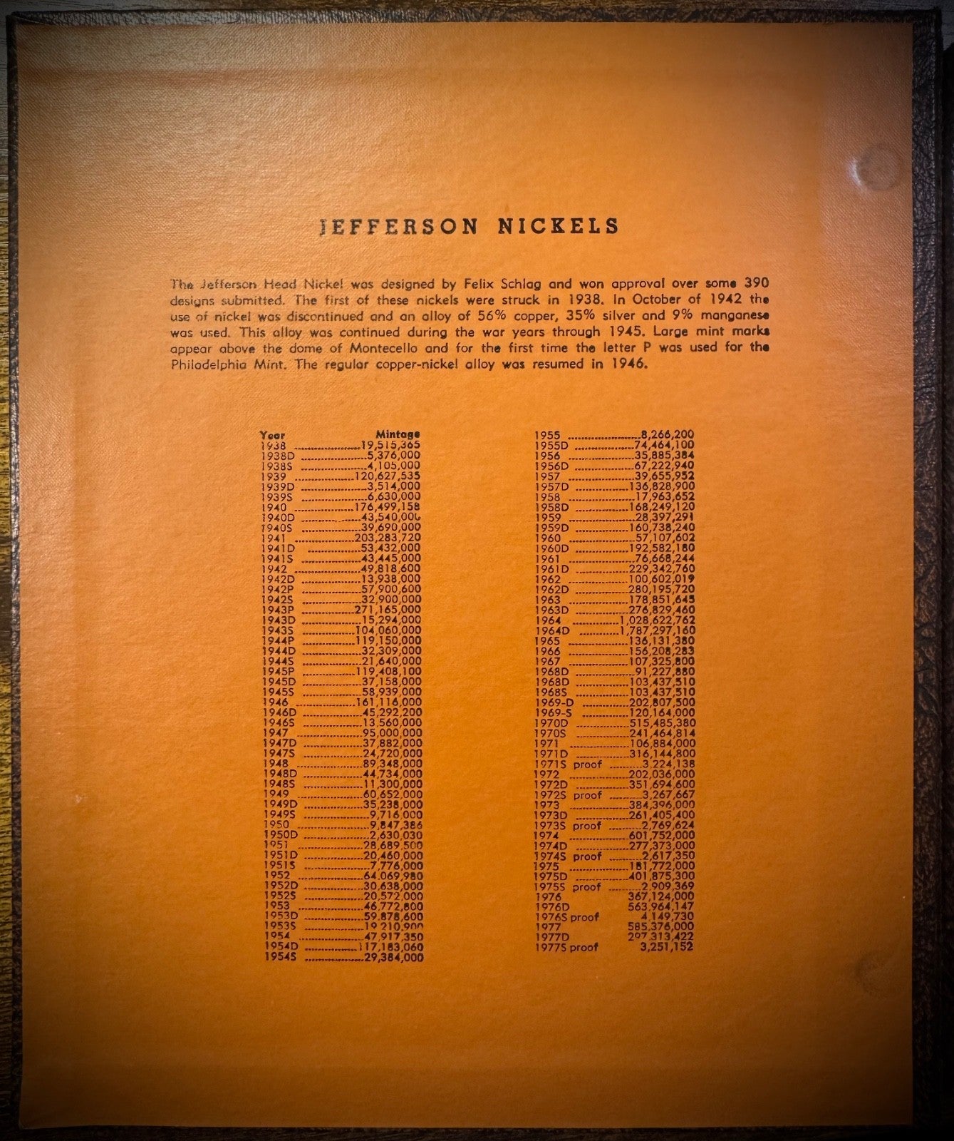 1938-1990 Jefferson Nickel High Grade COMPLETE SET w PROOFS In DANSCO 161 Coins9