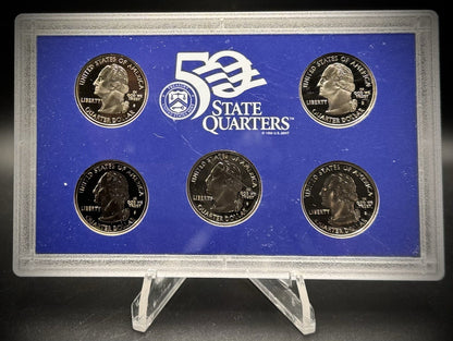 2002-S State Quarter GEM PROOF Clad 5 Coin Set w 2002 US Mint Box and COA1