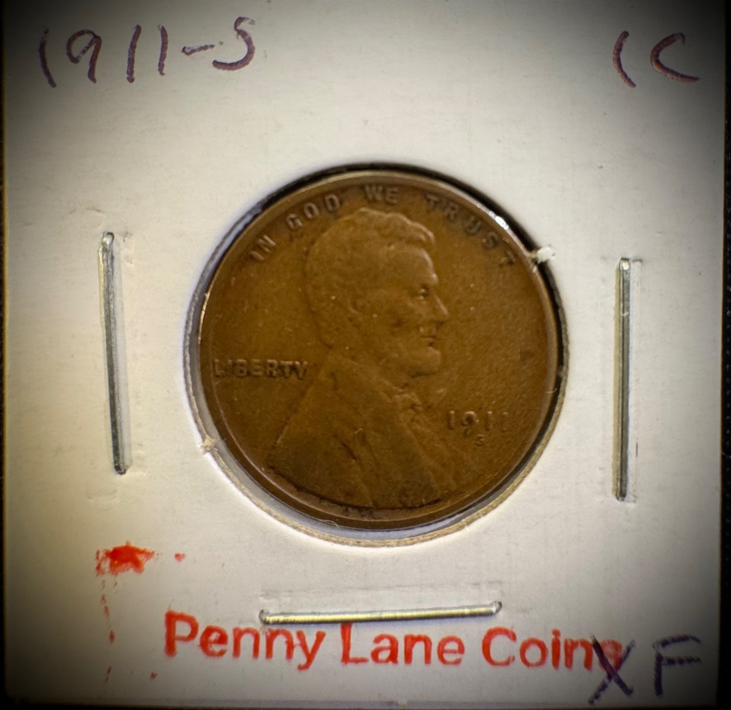 1911-S Lincoln Wheat Cent XF SEMIKEY DATE2