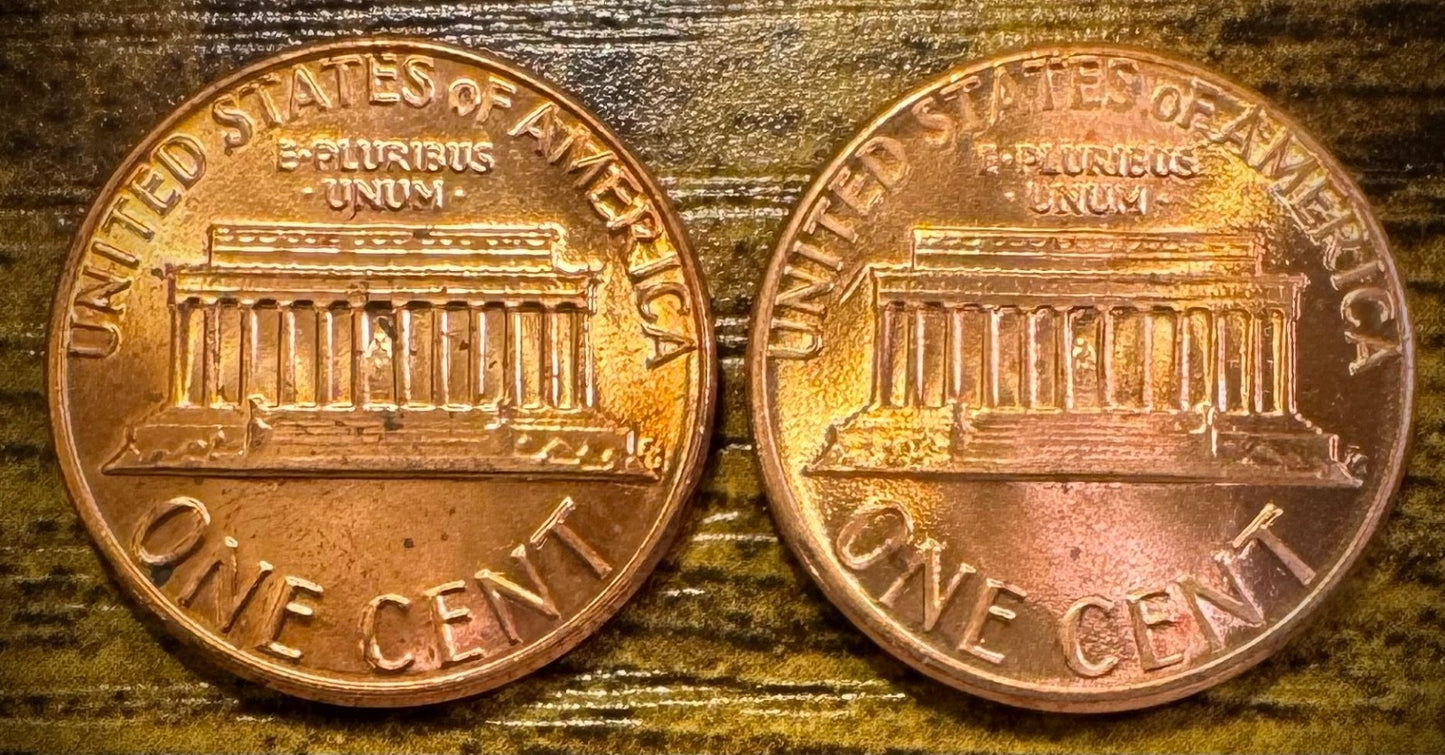 1984 P & D Lincoln Memorial Cent BU 2 Coin Set From Original Rolls1